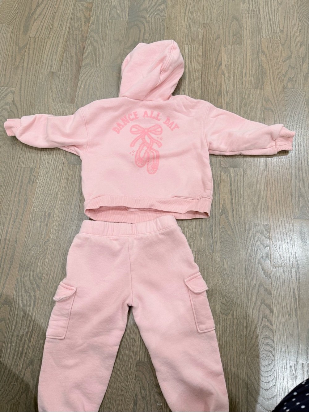 Carter's Pink Hoodie & Cargo Jogger Set - Ballet Graphic